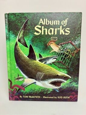 Album of Sharks 1977 Hardcover Tom McGowen Rod Ruth Rand McNally & Company 1970s